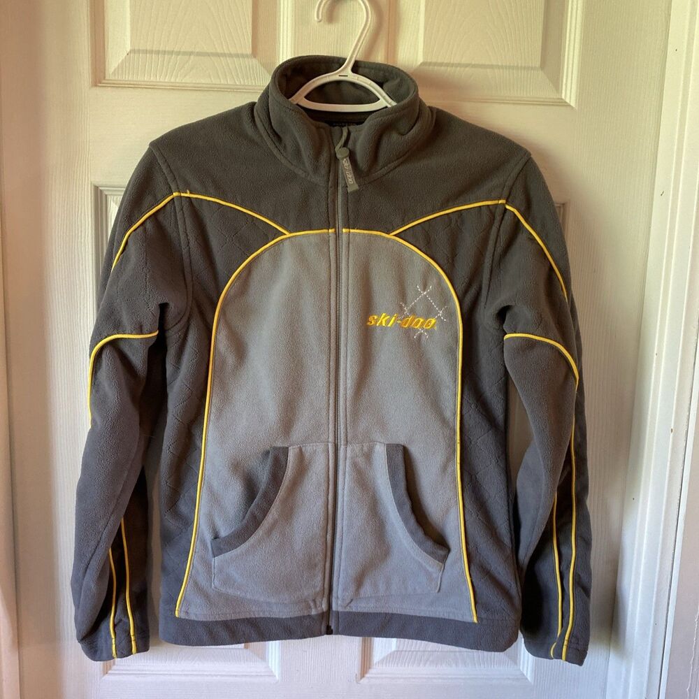 Ski Doo Fleece Jacket Men’s Size Small Full Zip Grey Pockets